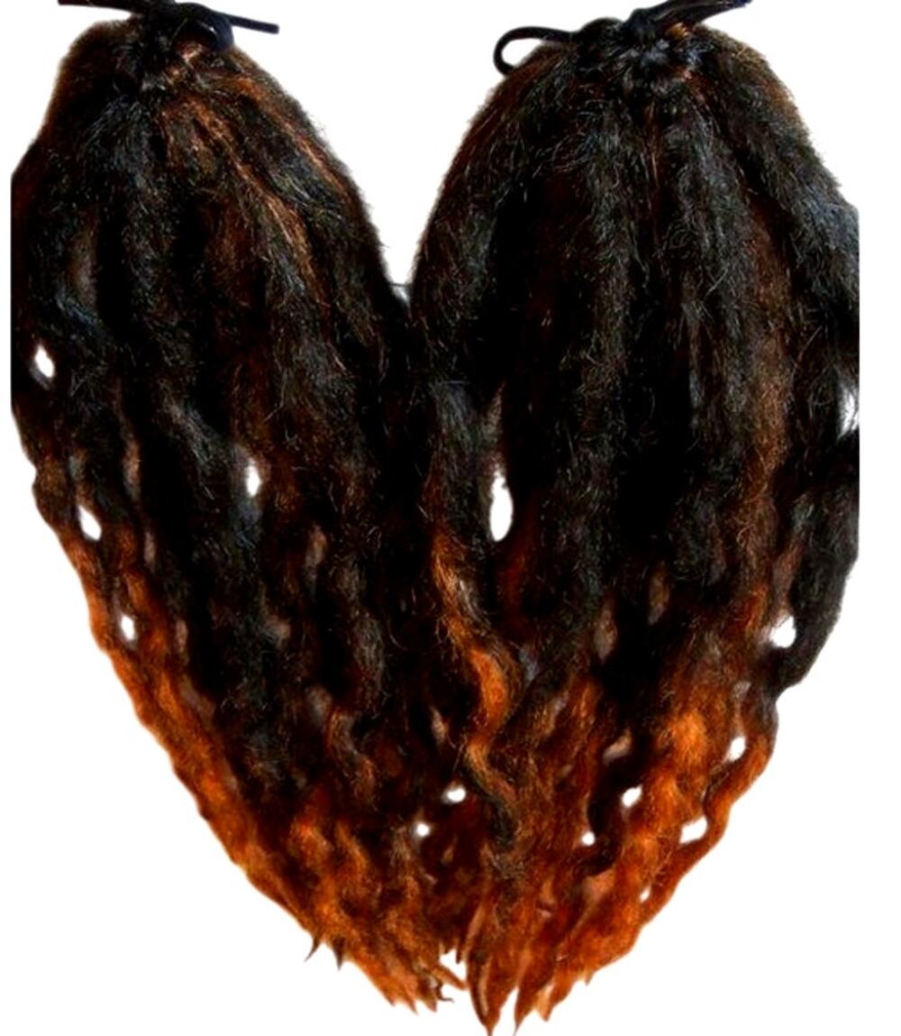 70 Ombre Brown Auburn Ginger Long Knotty Wavy DreadFall Hair Extension Dreadlock